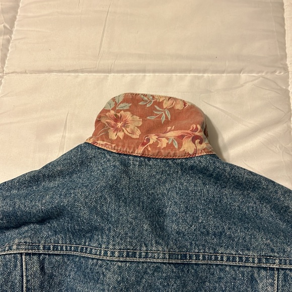 Vintage 90s Gap Jean Jacket Floral Print Girls Small - Picture 10 of 12